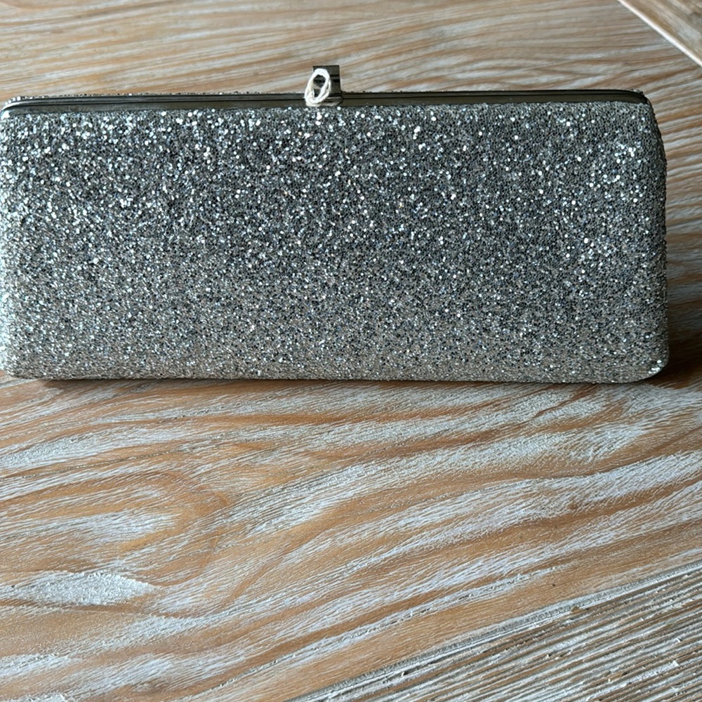 Vintage silver sparkle clutch